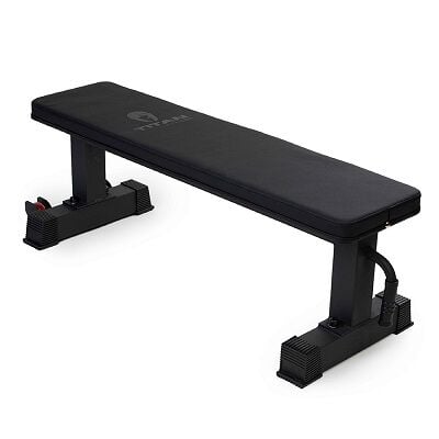 Scratch and Dent - Titan Fitness Flat Weight Bench 1,000 lbs. Capacity w/ Handle & Wheels - FINAL SALE