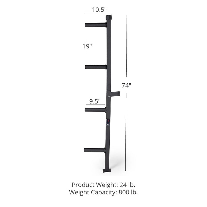 Wall Mounted 4-Peg Olympic Bumper Plate Weight Rack