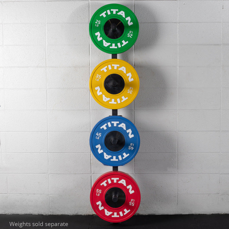 Wall Mounted 4-Peg Olympic Bumper Plate Weight Rack