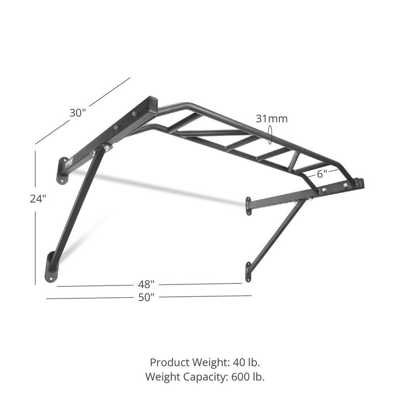 48" Wall Mounted Multi Pull-Up Bar