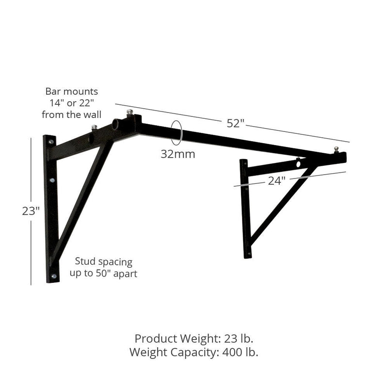 Adjustable Depth Wall Mounted Pull Up Bar