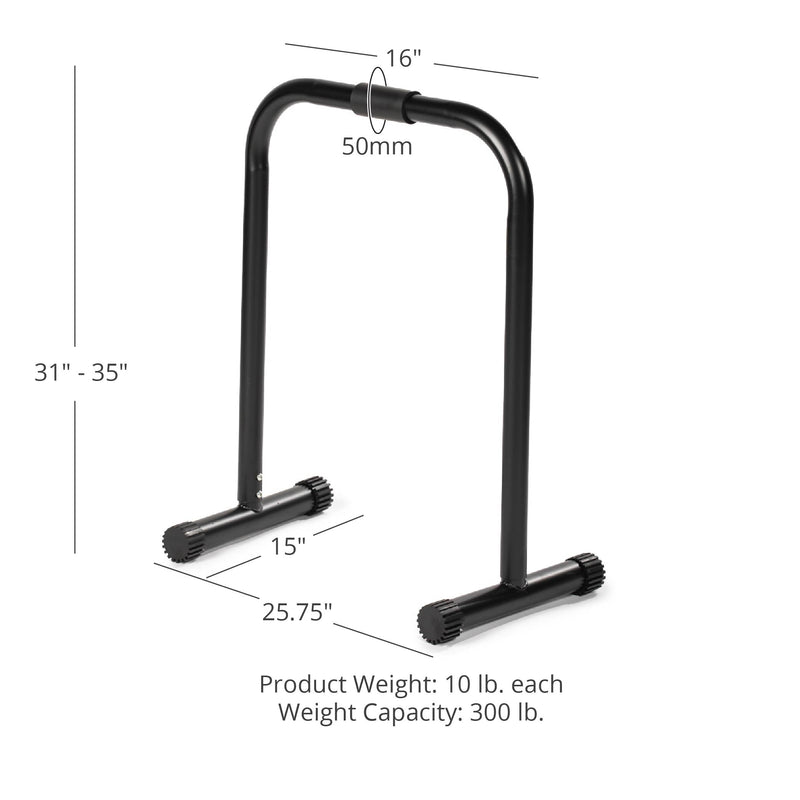 Scratch and Dent, Black Dip Station Leg Raise Bars Body Weight Parallettes