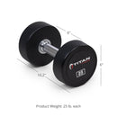 25 LB Pair Classic Round Urethane Dumbbells