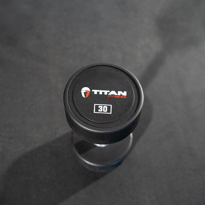 Scratch and Dent - Single 30 LB Round Urethane Dumbbell - FINAL SALE