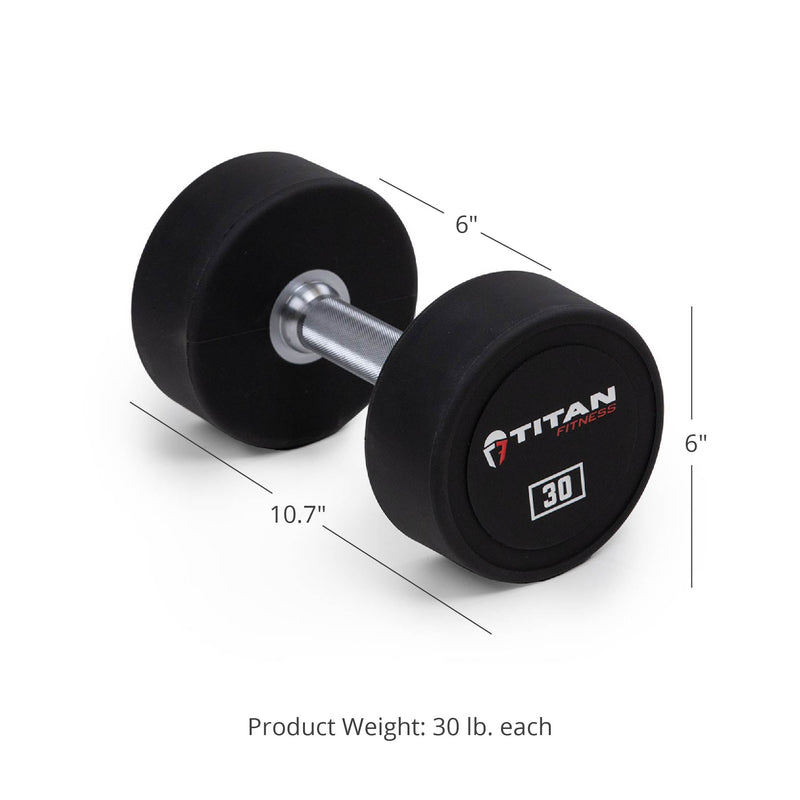 30 LB Pair Classic Round Urethane Dumbbells