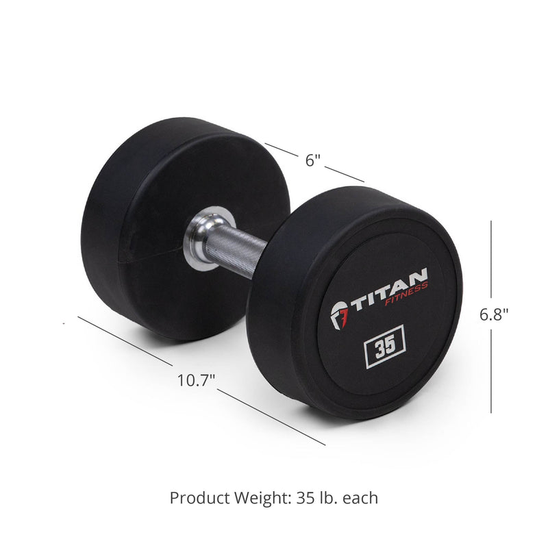 35 LB Pair Classic Round Urethane Dumbbells