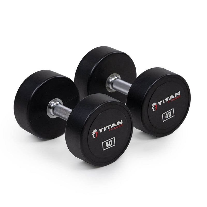 40 LB Pair Round Urethane Dumbbells