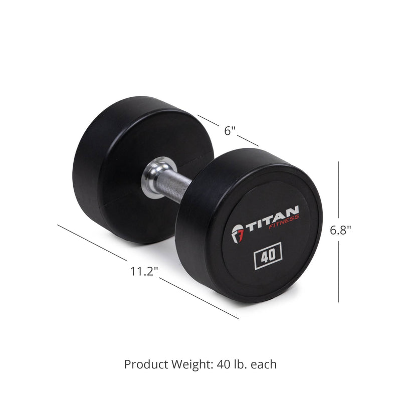 40 LB Pair Classic Round Urethane Dumbbells