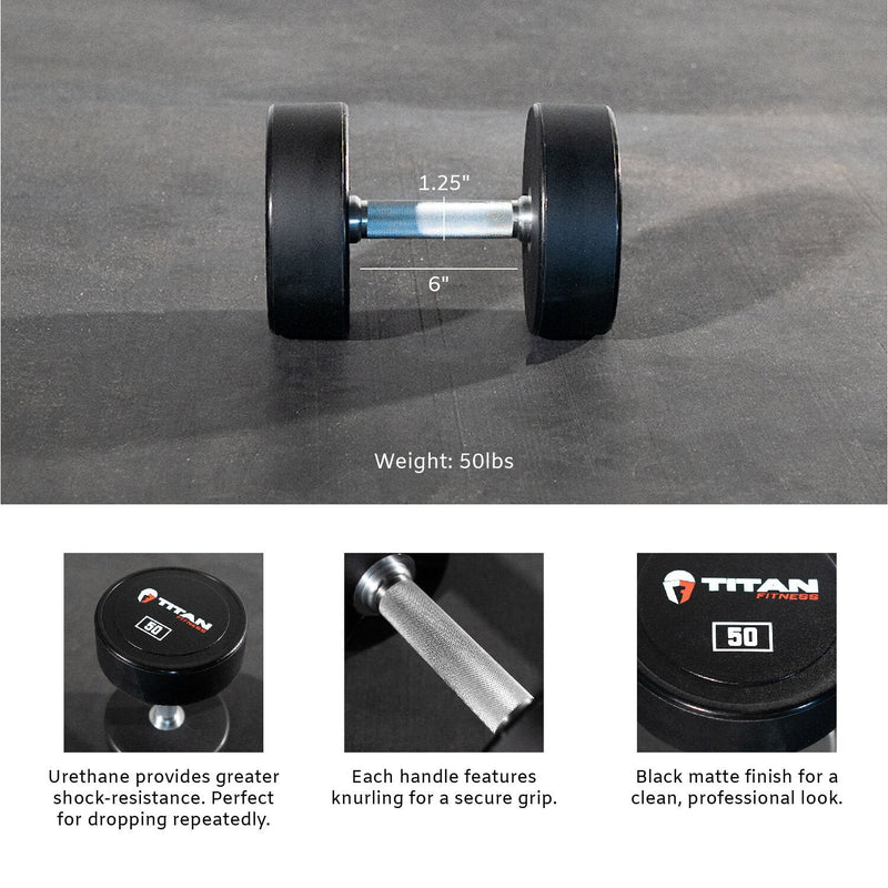 Scratch and Dent - Urethane Dumbbells | 50 LB | Single - FINAL SALE