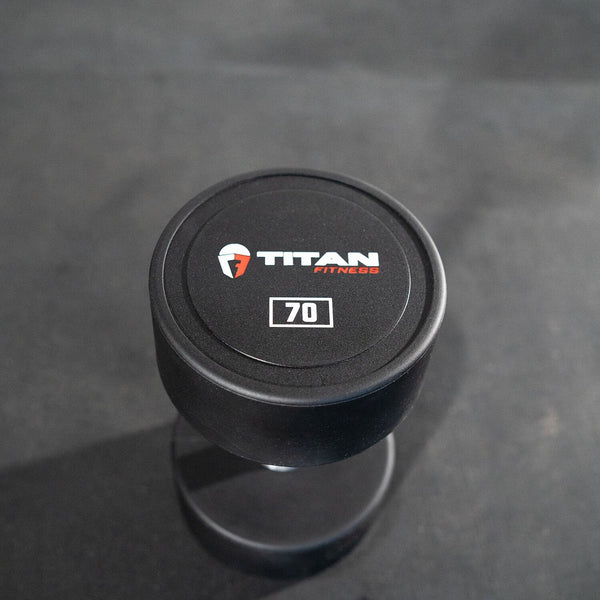 Scratch and Dent - Single 70 LB Round Urethane Dumbbell - FINAL SALE