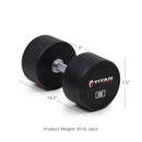 85 LB Pair Classic Round Urethane Dumbbells