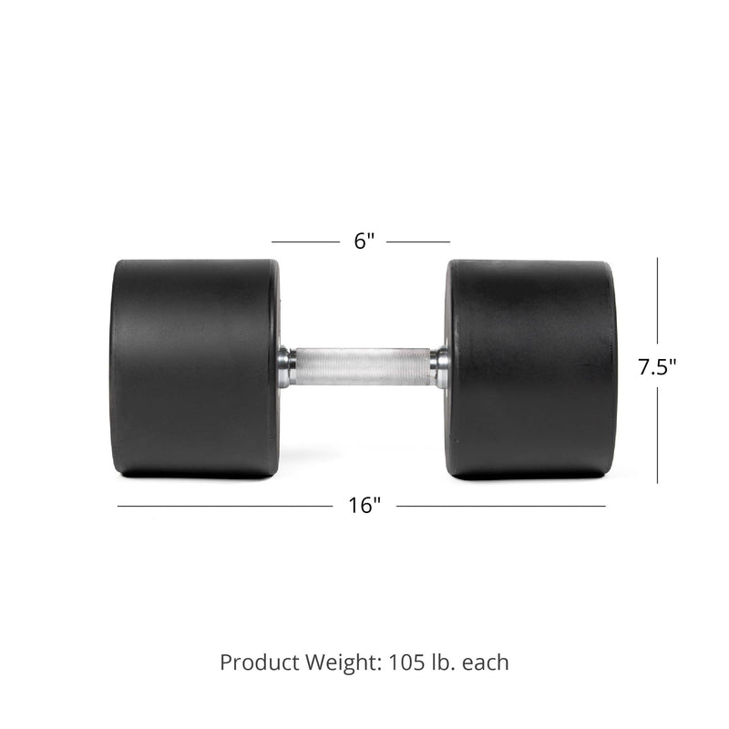 105 LB Pair Classic Round Urethane Dumbbells