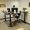 74" Electric Adjustable L-Shaped Desk With Black Desktop