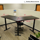 74" Electric Adjustable L-Shaped Desk With Black Desktop