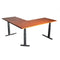 74" Electric Adjustable L-Shaped Desk With Wood Desktop