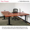 74" Electric Adjustable L-Shaped Desk With Wood Desktop