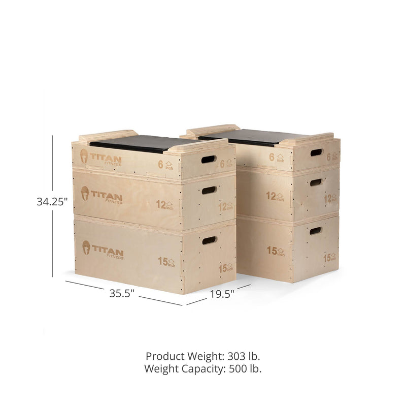 Stackable Wood Jerk Blocks with Silencer Pad