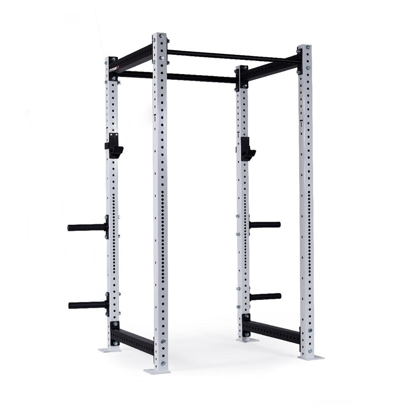 X-3 Series Bolt-Down Power Rack | White / 4 Pack Weight Plate Holders