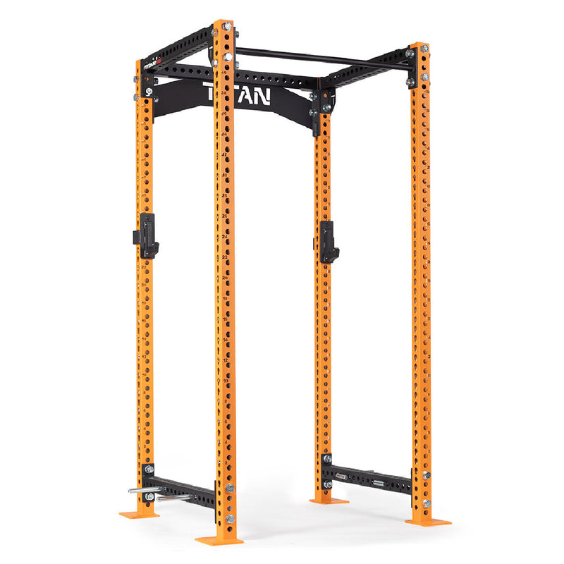 TITAN Series Power Rack | Orange / Crossmember Nameplate / Sandwich J-Hooks