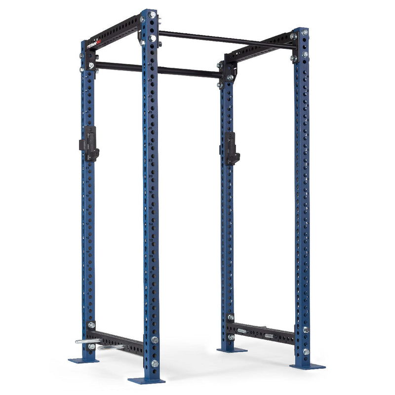 TITAN Series Power Rack | Navy / 2” Fat Pull-Up Bar / Roller J-Hooks