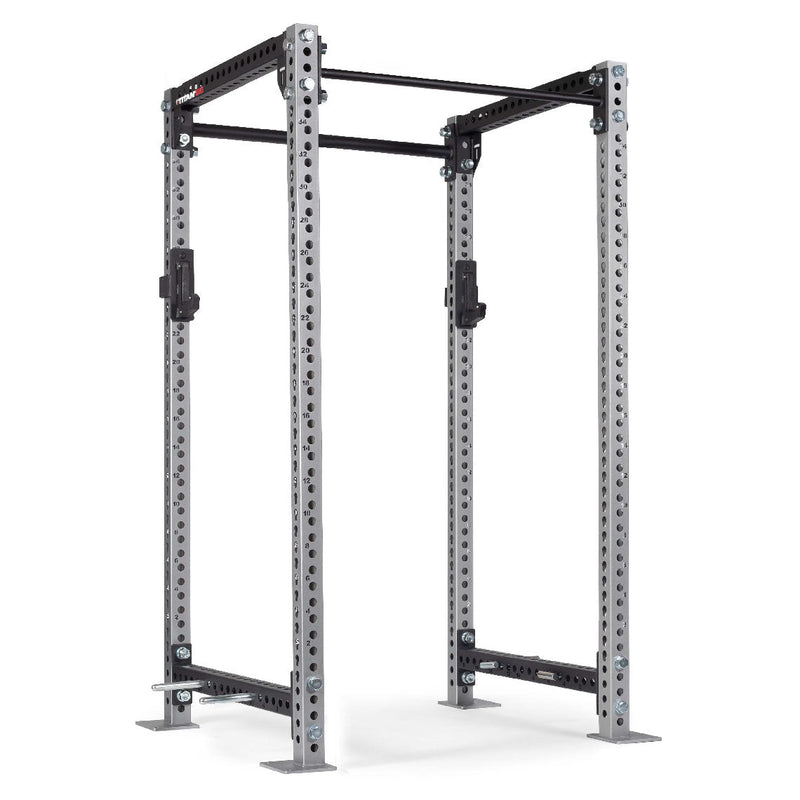 TITAN Series Power Rack | Silver / 2” Fat Pull-Up Bar / Roller J-Hooks