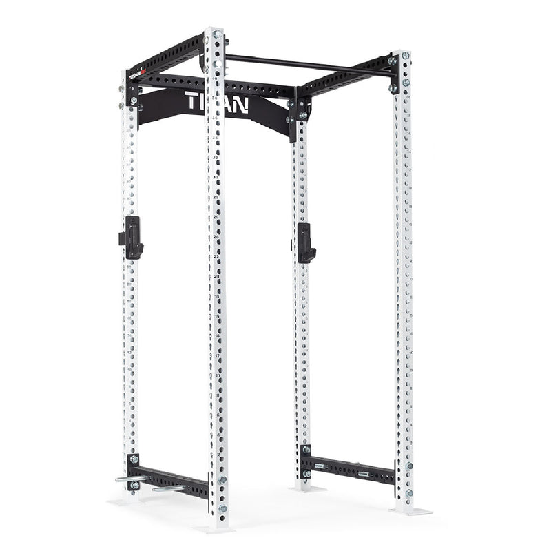 TITAN Series Power Rack | White / Crossmember Nameplate / Roller J-Hooks