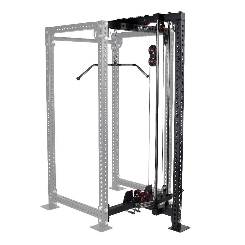 TITAN Series Lat Tower Power Rack Attachment - Rack Height: 90" - Back Crossmember: Crossmember Stabilizer | 90" / Crossmember Stabilizer