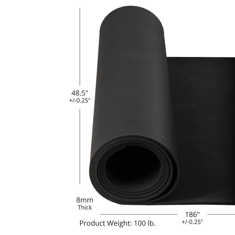 Black Rubber Gym Flooring Roll