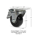 4 Pack Caster Wheels for Elite Series Mass Storage System