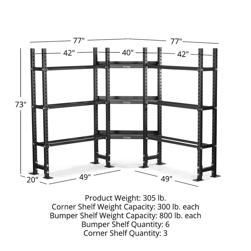 Elite Series Mass Storage System with Bumper Plate & Corner Shelves