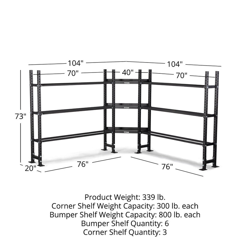 Elite Series Mass Storage System with Bumper Plate & Corner Shelves