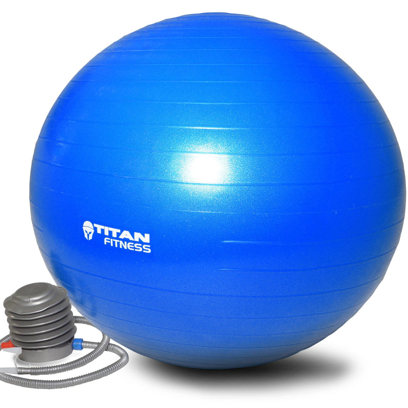 Scratch and Dent, 65cm Anti Burst Yoga Stability Exercise Ball w/ Pump Blue