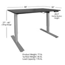 A2 Adjustable Sit to Stand Desk 30" x 48" Black Top