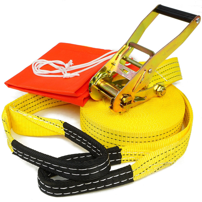 Scratch and Dent - 50' Slackline Kit w/ Hook & Ratchet Closer - FINAL SALE