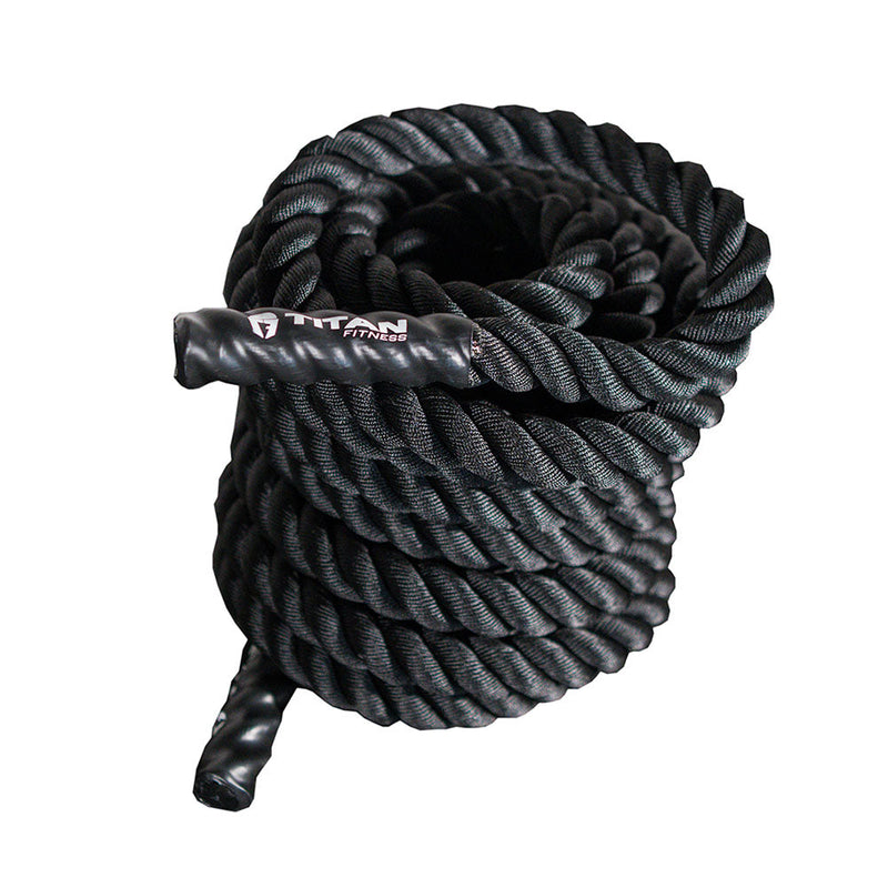 Scratch and Dent, 30' x 1.5" Battle Rope Black Poly Dacron