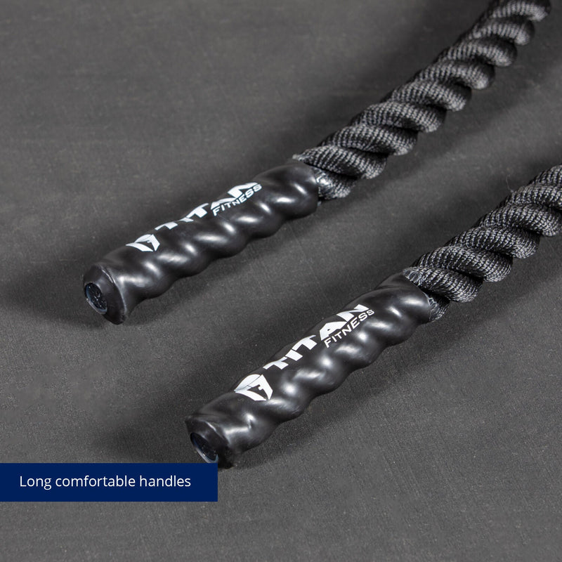 Scratch and Dent - 40' x 1.5" Battle Rope Black Poly Dacron - FINAL SALE