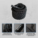 Scratch and Dent - 40' x 2" Battle Rope Black Poly Dacron - FINAL SALE