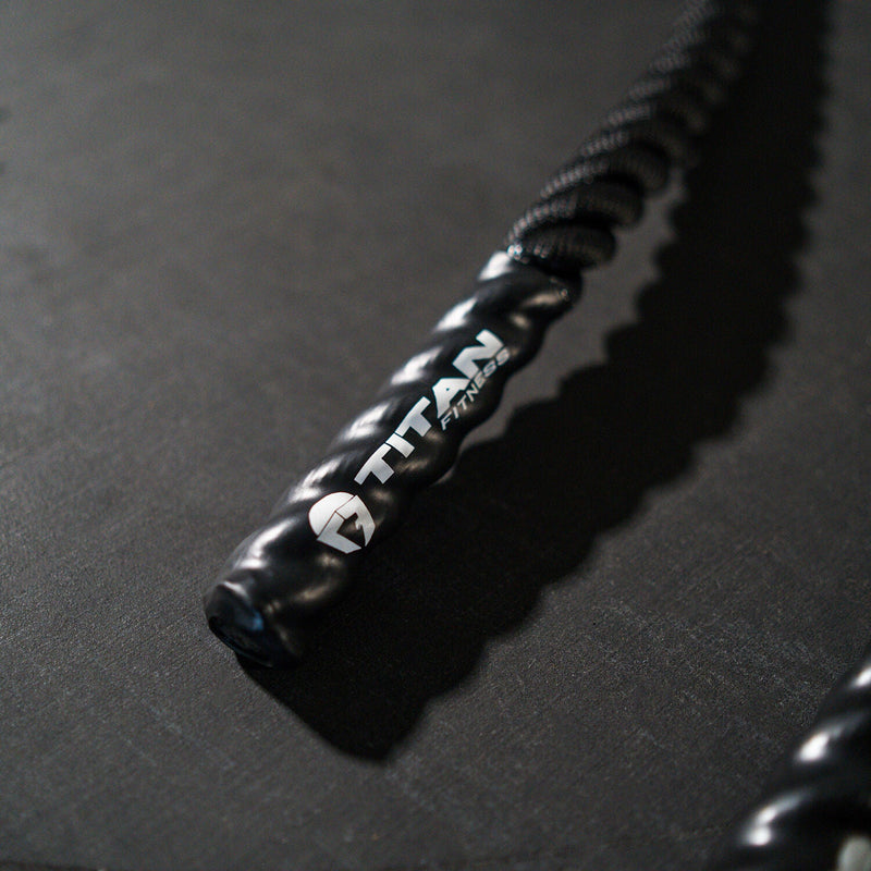 Scratch and Dent - 40' x 2" Battle Rope Black Poly Dacron - FINAL SALE