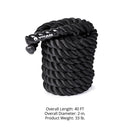 Scratch and Dent, 40' x 2" Black Poly Dacron Battle Rope