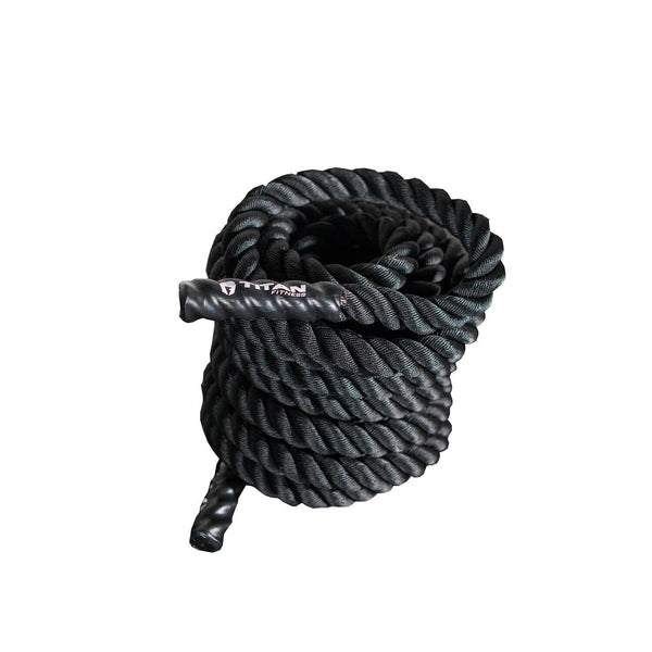 Scratch and Dent - 50' x 2" Battle Rope Black Poly Dacron - FINAL SALE