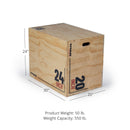 Scratch and Dent - 3-in-1 Wooden Plyo Box – 20" x 24" x 30" - FINAL SALE