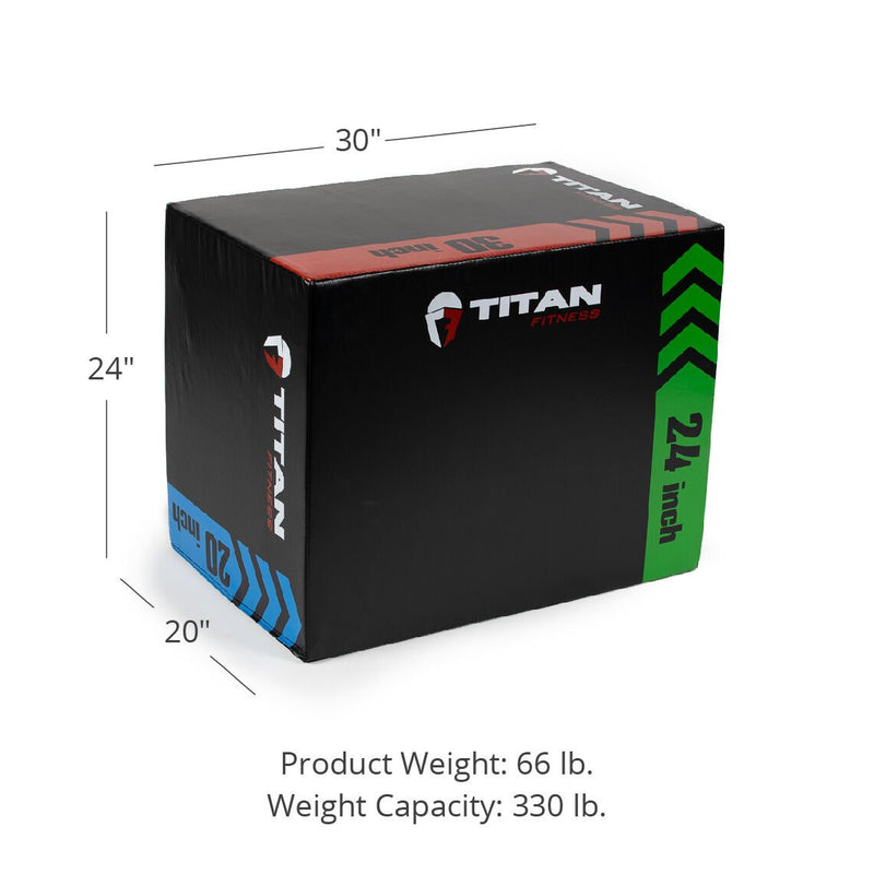 Scratch and Dent - 3-In-1 Heavy Foam Plyometric Box – 20-in x 24-in x 30-in - FINAL SALE