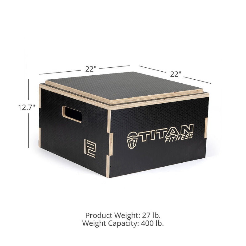 Scratch and Dent, 12" Stackable Wooden Plyo Box