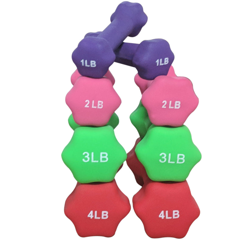 Scratch and Dent, Neoprene Light Weight Dumbbell Set - 1, 2, 3 , 4 LB