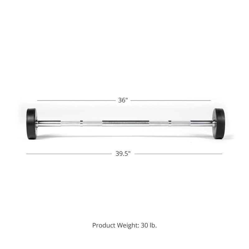 Scratch and Dent - Rubber Fixed Barbell | Straight | 30 LB - FINAL SALE