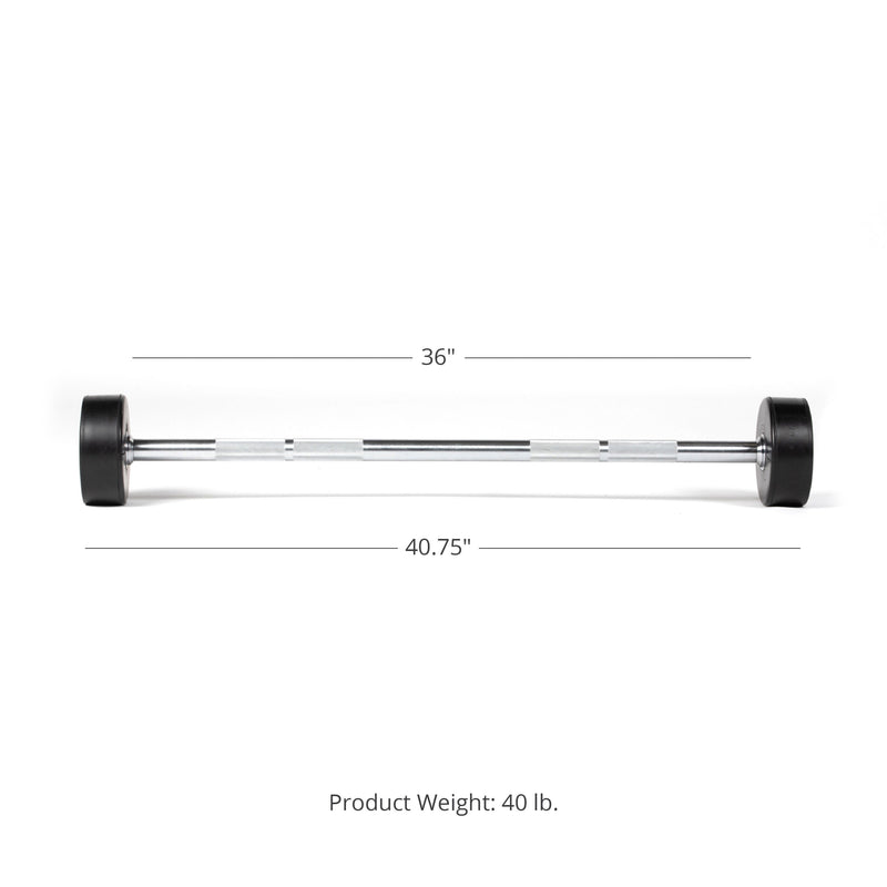 Scratch and Dent - Rubber Fixed Barbell | Straight | 40 LB - FINAL SALE