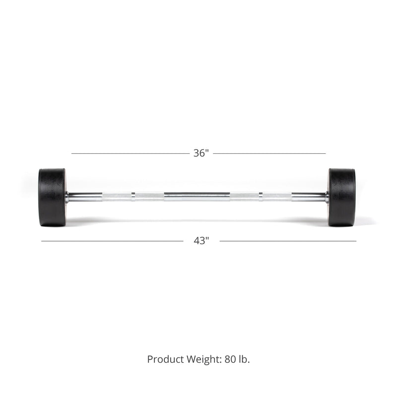 Scratch and Dent - Rubber Fixed Barbell | Straight | 80 LB - FINAL SALE