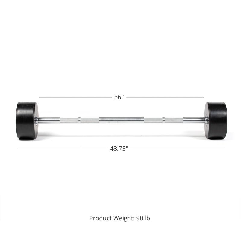 Scratch and Dent - Rubber Fixed Barbell | Straight | 90 LB - FINAL SALE