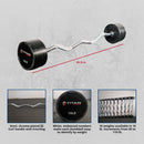 110 LB EZ Curl Rubber Fixed Barbell