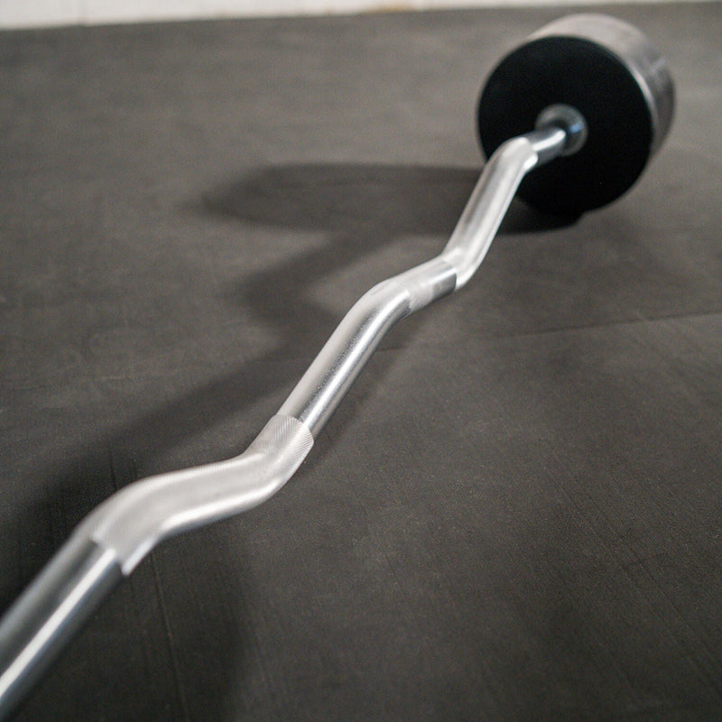 110 LB EZ Curl Rubber Fixed Barbell